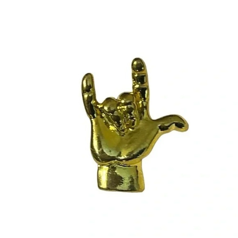 ASL American Sign Language I Love You Hand Sign Lapel Vest Hat Pin Brooch A6